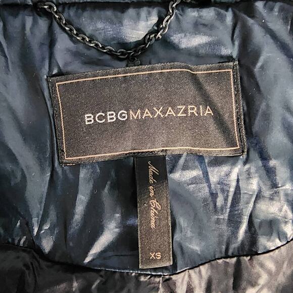 BCBGMaxazria Metallic Sapphire Down Puffer Coat | Women's XS - Picture 14 of 16
